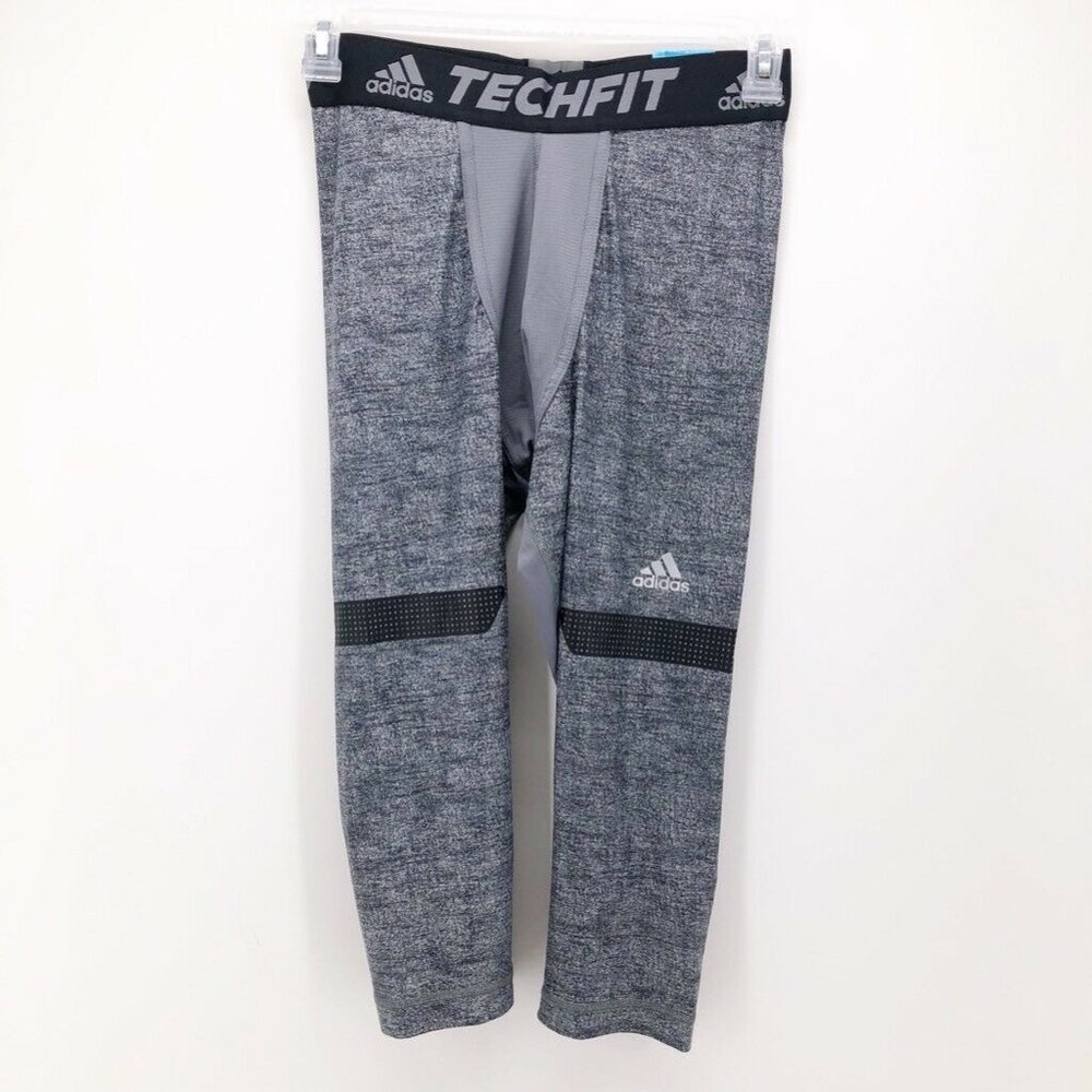 Adidas Climachill Mens 3/4 Tights Gray TechFit L - Picture 1 of 11